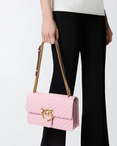 Borsa media a tracolla Love Bag One Chevron - Rosa Chiaro | Pinko