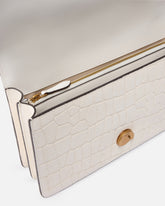 Borsa a tracolla media Love Bag One in pelle stampa coccodrillo - Bianco | Pinko