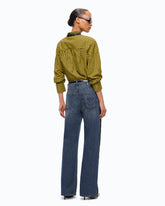 Jeans wide leg con banda in pizzo - | Pinko