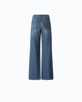 Jeans wide leg con banda in pizzo - | Pinko