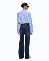 Jeans wide leg con piega stirata - | Pinko