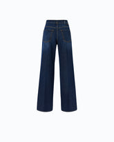 Jeans wide leg con piega stirata - | Pinko