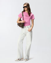 T-shirt with PINKO logo embroidery - | Pinko