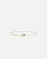 Cintura sottile fibbia Love Birds 1cm - Bianco | Pinko