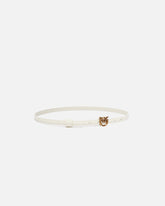 Cintura sottile fibbia Love Birds 1cm - Bianco | Pinko