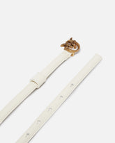 Cintura sottile fibbia Love Birds 1cm - Bianco | Pinko