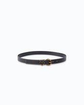 Cintura pelle bottalata dettaglio Love Birds 2,5 cm - Nero | Pinko
