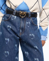 Jeans con logo Love Birds all over - | Pinko