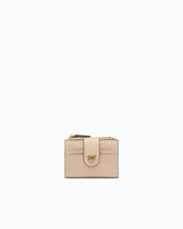 Petit portefeuille en cuir lisse à logo - | Pinko