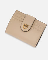 Petit portefeuille en cuir lisse à logo - | Pinko