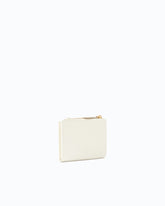 Portafoglio piccolo in pelle liscia con logo - Bianco | Pinko