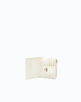 Portafoglio piccolo in pelle liscia con logo - Bianco | Pinko