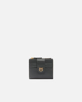 Small smooth leather wallet with logo - | Pinko