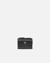 Piccolo portafoglio compatto in pelle liscia con logo - | Pinko