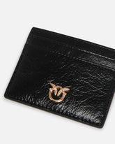 Portacarte in pelle shiny con logo - | Pinko