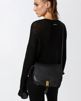 Large leather crossbody bag with knots - | Pinko