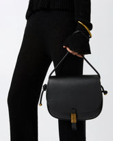 Large leather crossbody bag with knots - | Pinko