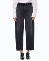 Jeans balloon fit con inserti effetto pelle - | Pinko