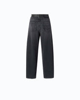 Jeans balloon fit con inserti effetto pelle - | Pinko