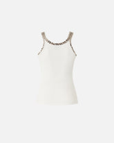 Top a costine con ricami gioiello - | Pinko