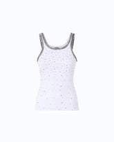Top côtelé avec broderies bijoux - | Pinko