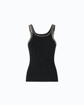 Top a costine con ricami gioiello - | Pinko