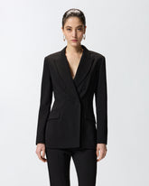 Fitted double-breasted jacket - | Pinko