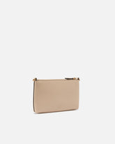 Flat leather clutch with Love Birds logo - | Pinko