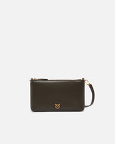 Pochette piatta in pelle con logo Love Birds - | Pinko
