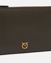 Pochette piatta in pelle con logo Love Birds - | Pinko