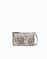 Pochette a tracolla Mini Flat Horizontal in pelle stampa pitone - | Pinko