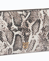 Umhänge-Clutch Mini Flat Horizontal aus Leder mit Python-Print - | Pinko
