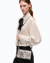 Pochette a tracolla Mini Flat Horizontal in pelle stampa pitone - | Pinko