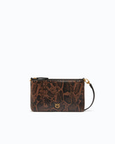 Pochette a tracolla Mini Flat Horizontal in pelle stampa pitone - | Pinko