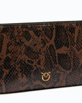 Pochette a tracolla Mini Flat Horizontal in pelle stampa pitone - | Pinko