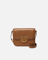 Borsa media a spalla Love Bag Box in nappa - Marrone | Pinko