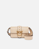 Bolso de hombro suave Mini Love Bag en piel - Beige | Pinko