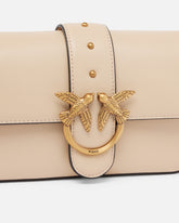 Bolso de hombro suave Mini Love Bag en piel - Beige | Pinko