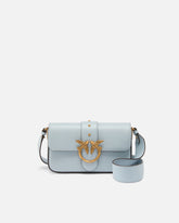 Bolso de hombro suave Mini Love Bag en piel - Celeste | Pinko
