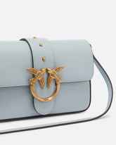 Bolso de hombro suave Mini Love Bag en piel - Celeste | Pinko