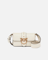 Borsa a spalla morbida Mini Love Bag in pelle - Bianco | Pinko