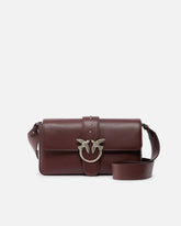 Borsa media a spalla Love Bag in pelle - Burgundy | Pinko