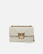 Medium Love Bag pebbled leather crossbody bag with V-shaped pattern and logo - | Pinko