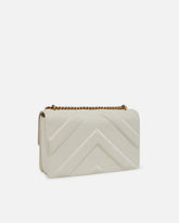 Medium Love Bag pebbled leather crossbody bag with V-shaped pattern and logo - | Pinko