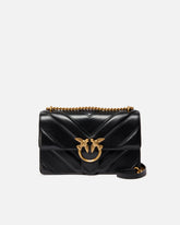Medium Love Bag One Light chevron nappa leather crossbody bag - Black | Pinko