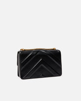 Medium Love Bag One Light chevron nappa leather crossbody bag - Black | Pinko