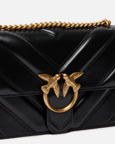 Medium Love Bag One Light chevron nappa leather crossbody bag - Black | Pinko