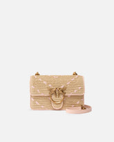 Mini Love Bag One Light small handbag in chevron raffia and leather - | Pinko