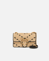 Mini Love Bag One Light small handbag in chevron raffia and leather - | Pinko