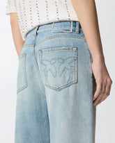 Jeans loose fit con spacchetti - | Pinko